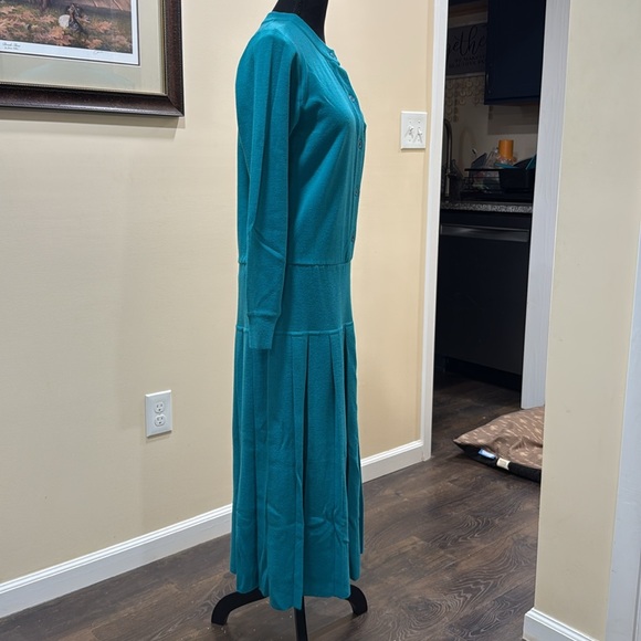 Schrader Knit Teal Cardigan Skirt Dress - Picture 4 of 7